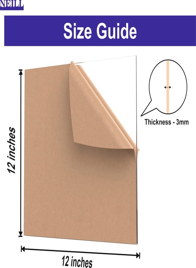 NEILL® High Gloss Acrylic Square Sheet 3mm Transparent (Pack of 1pcs) Use for Glass Painting, DIY Projects, Educational Projects Size:- (3mm, 12x12,) Transparent - Image 3